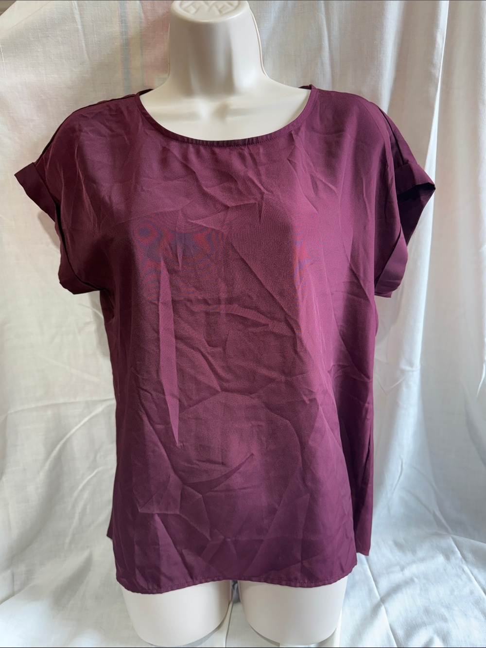 Forever 21 Women's Short Sleeve Scoop Neck Top - Plum
